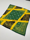 XL Jamaican Bandana Satin Scarf 24x24in - Drawn & Handmade - L’Rochaé image 0