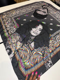 XXL Kehlani x KWN Bandana Satin Scarf 35x35in or 37inx37in - Drawn & Handmade