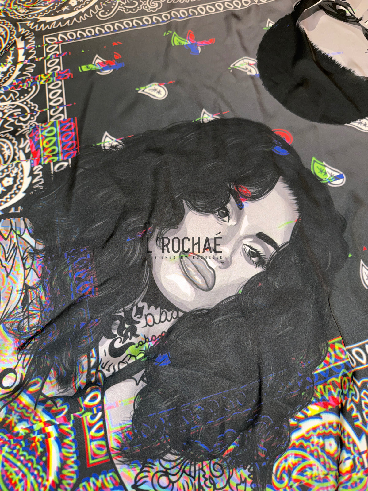 XXL Kehlani x KWN Bandana Satin Scarf 35x35in or 37inx37in - Drawn & Handmade