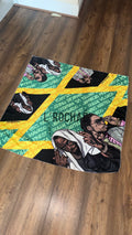 SMALL Mavado x Kartel Jamaica Satin HeadScarf 24x24in - Drawn & Handmade - L’Rochaé