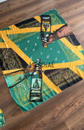 XXL Wray Rum Inspired Jamaica Satin BodyScarf 37x37in - Drawn & Handmade - L’Rochaé